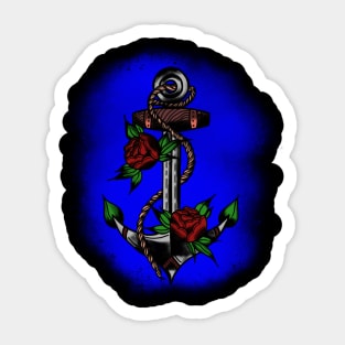 Anchor with Roses Sticker